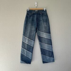 Ganni Misy High-Rise Cropped Jeans Relaxed Straight Fit, Size 28, Multiple Hues